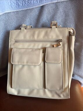Women’s Beige Crossbody Organizer Bag